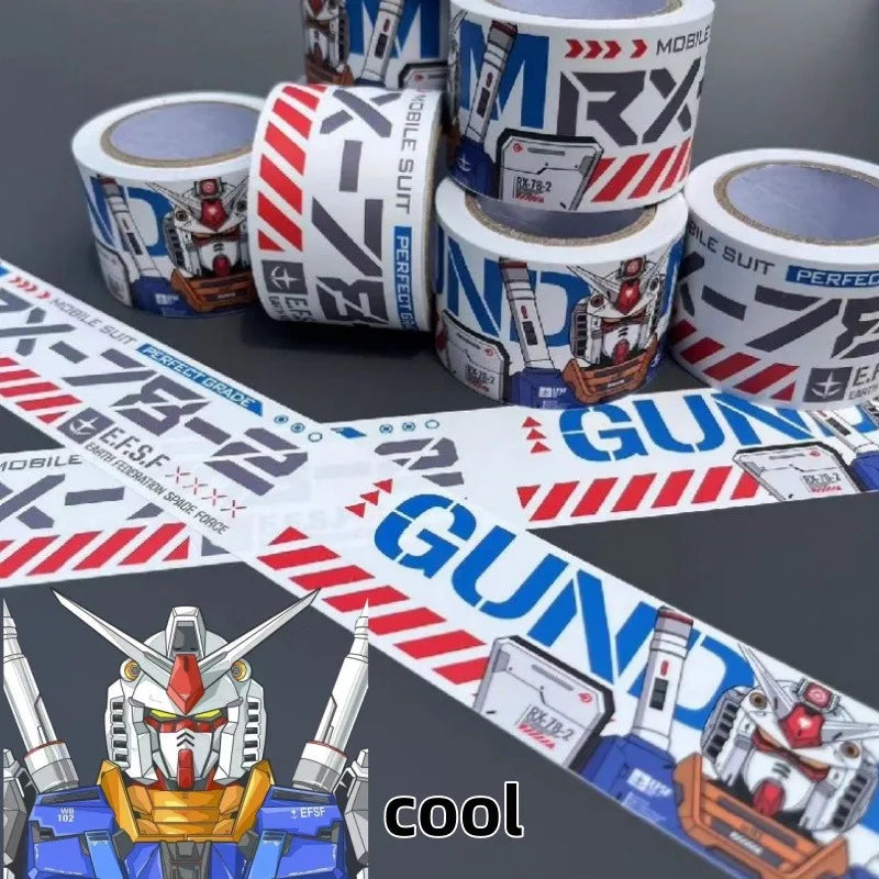Residue-Free Gundam RX78 Waterproof Sticker & Decorative Tape for Desktops, Figurine Shelves, Bicycles, and Aquariums