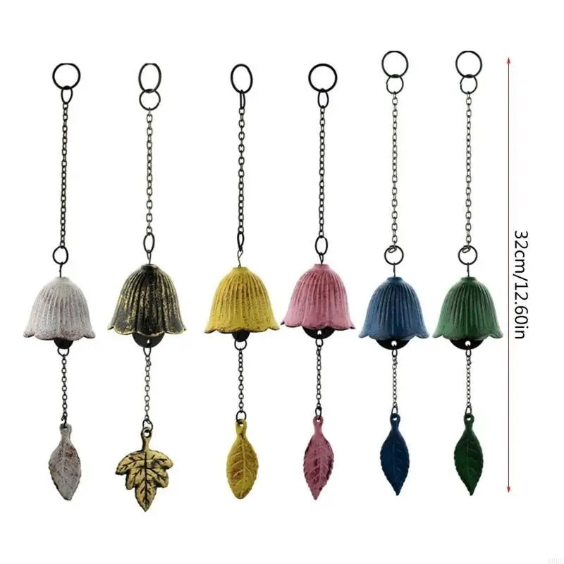 B0KC Japanese Iron Wind Chimes Yard Decor Outdoor Hang Pendants Lucky Temple Bells