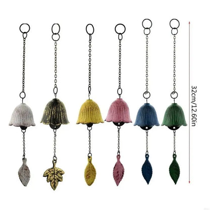 B0KC Japanese Iron Wind Chimes Yard Decor Outdoor Hang Pendants Lucky Temple Bells