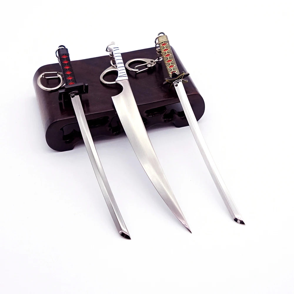 Bleach Mini Sword Model Keychain Zangetsu Zanpakutou Hitsugaya Toushirou Katana Keychains Accessories llaveros