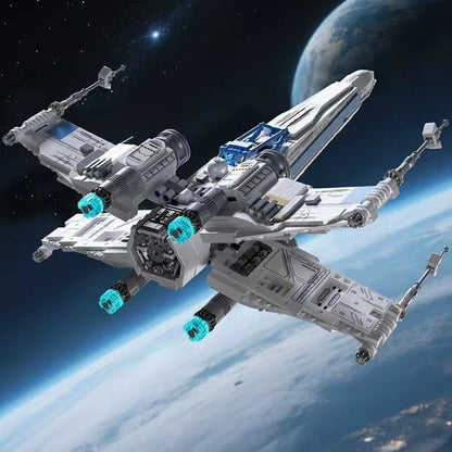 Big X-Wing Space Fighter Building Blocks With LED Light Aircraft Vehicle With Pilot Bricks Construction Toy For Kids Boys Gifts
