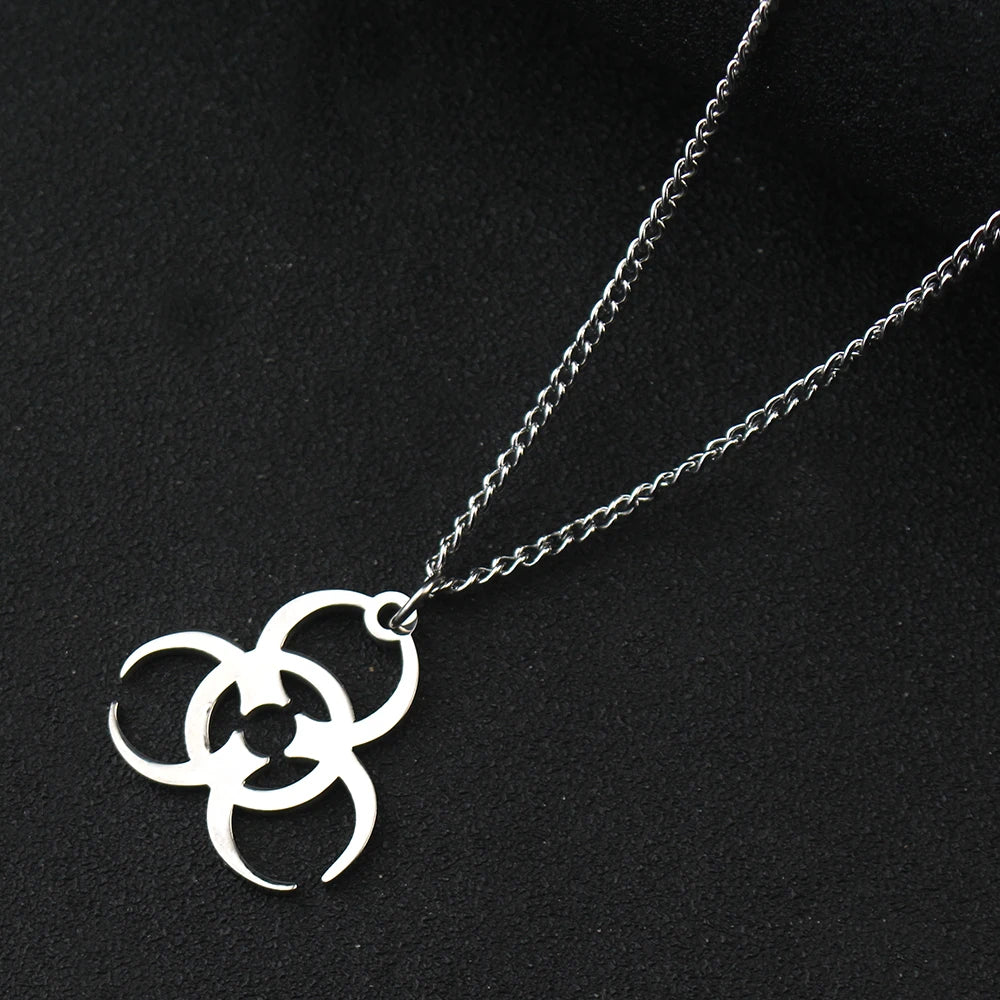 Stainless Steel Residents Evils Pendant Necklace Corporation Symbol Chain Necklace Fans Cosplay Party Jewelry Accessories Gift