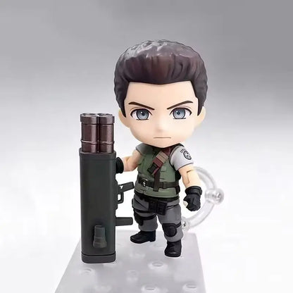 Q Version 681# Chris Redfield Resident Evil Posable Changeable Face Action Figure Exquisite Collectible Model Toy Ornament Gift