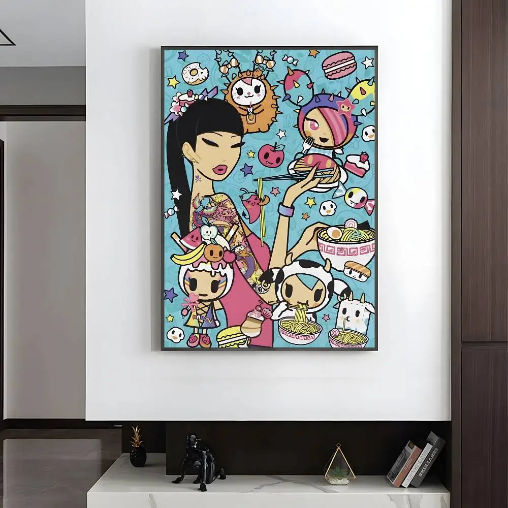 Kawaii T-Tokidoki Anime Poster HD art sticky wall waterproof home living room bedroom aesthetic decoration