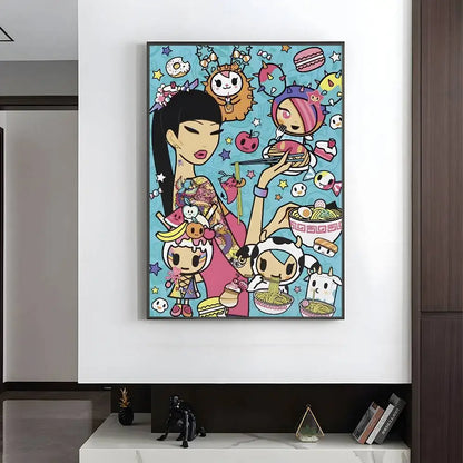 Kawaii T-Tokidoki Anime Poster HD art sticky wall waterproof home living room bedroom aesthetic decoration
