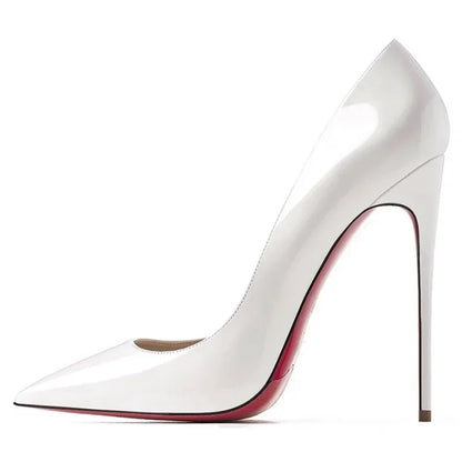 Women Heels 2026 Luxury Brand Pumps Red Bottom Pointed Toe Shallow High Heels Sexy Fashion Elegant Party Ladies Prom Shoes 12cm