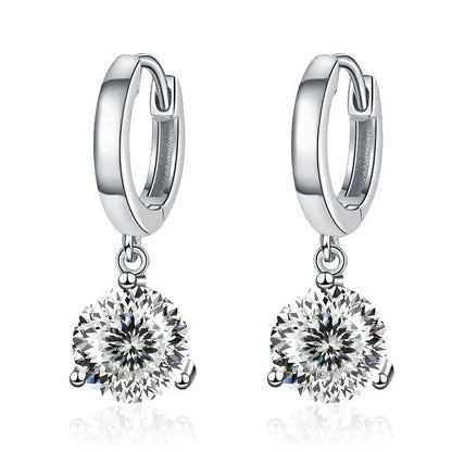 1ct/ 2ct/4ct Moissanite Diamond Earrings S925 Sliver Orginal Drop Earring Wedding Bride Jewelry with Certificate for Women