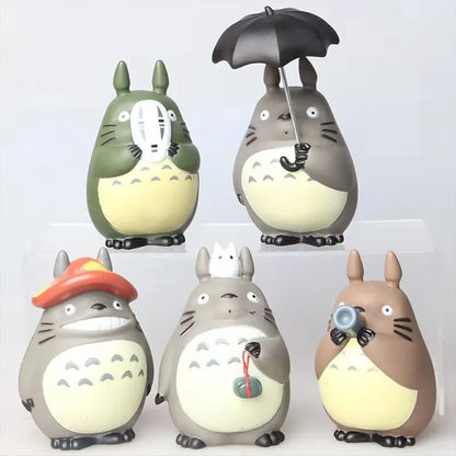 New Hot Anime Cartoon Totoro Peripheral 5pcs/set Trendy Figurine Office Desk Bedroom Bedside Table Decor Students Birthday Gifts