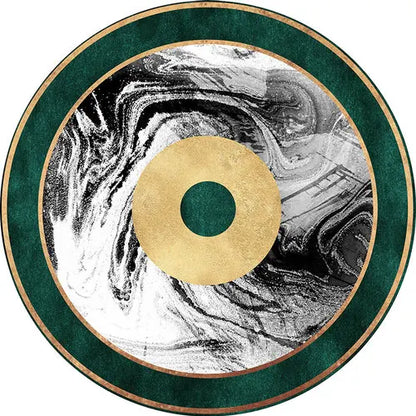 New Chinese Style Round Carpets for Living Room Home Decor Anti-Slip Floor Mat Bedroom Bedside Rug Art Studio Large Area Carpet