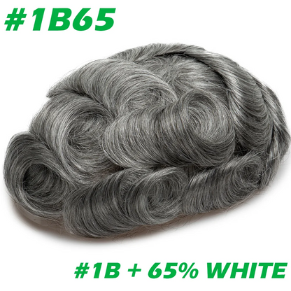 0.03mm Thin Skin Men's Wig 90% 100% Density Human Hair Men Toupee Capillary Prosthesis V Loop Natural Hairline for Hair Loss