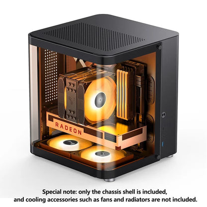 Jonsbo TK-1 Version 2.0 M-ATX ITX Case Ring Tempered Glass Side Penetration E-sports Seaview Room Desktop Computer Small Chassis
