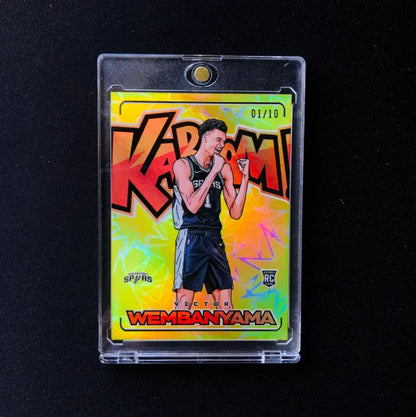 DIY Handmade Victor Wembanyama NBA Cards Kaboom NOIR Classic Design Replica Collectible Cards for Wemby Fans Collectible Gift