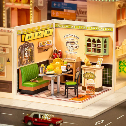 Rolife DIY Miniature House Kit Model Building Craft Kit with LED for Adults Kids Panda Hot Pot and Night Out Food Stall