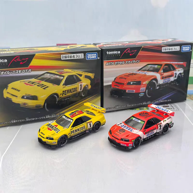 In Stock Original TOMICA Premuim Racing Series Nissan GTR R34 Die Casting Alloy Car Model Collection Surprise Toys Car Model
