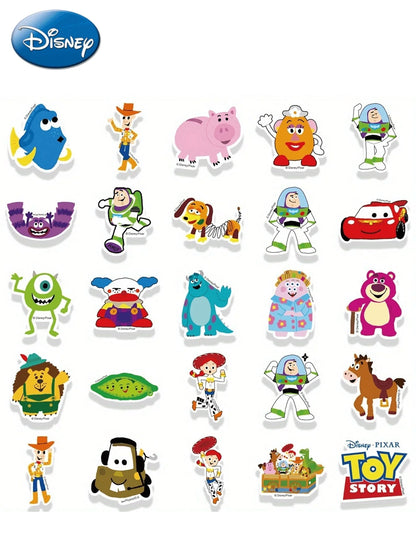 50PCS Disney Officially Licensed Toy Story Waterproof Vinyl Stickers Buzz Lightyear Woody Jessie Rex Alien DIY Decals for Laptop