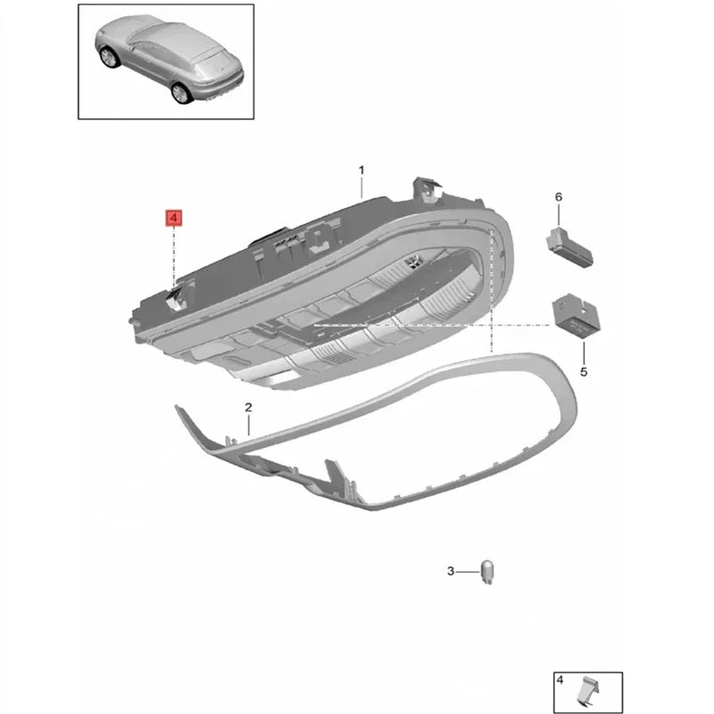 Ceiling Light Sunroof Switch Clip Reading Lamp Buckle For Porsche Cayenne 11-18 Macan 14-22 Panamera 10-16