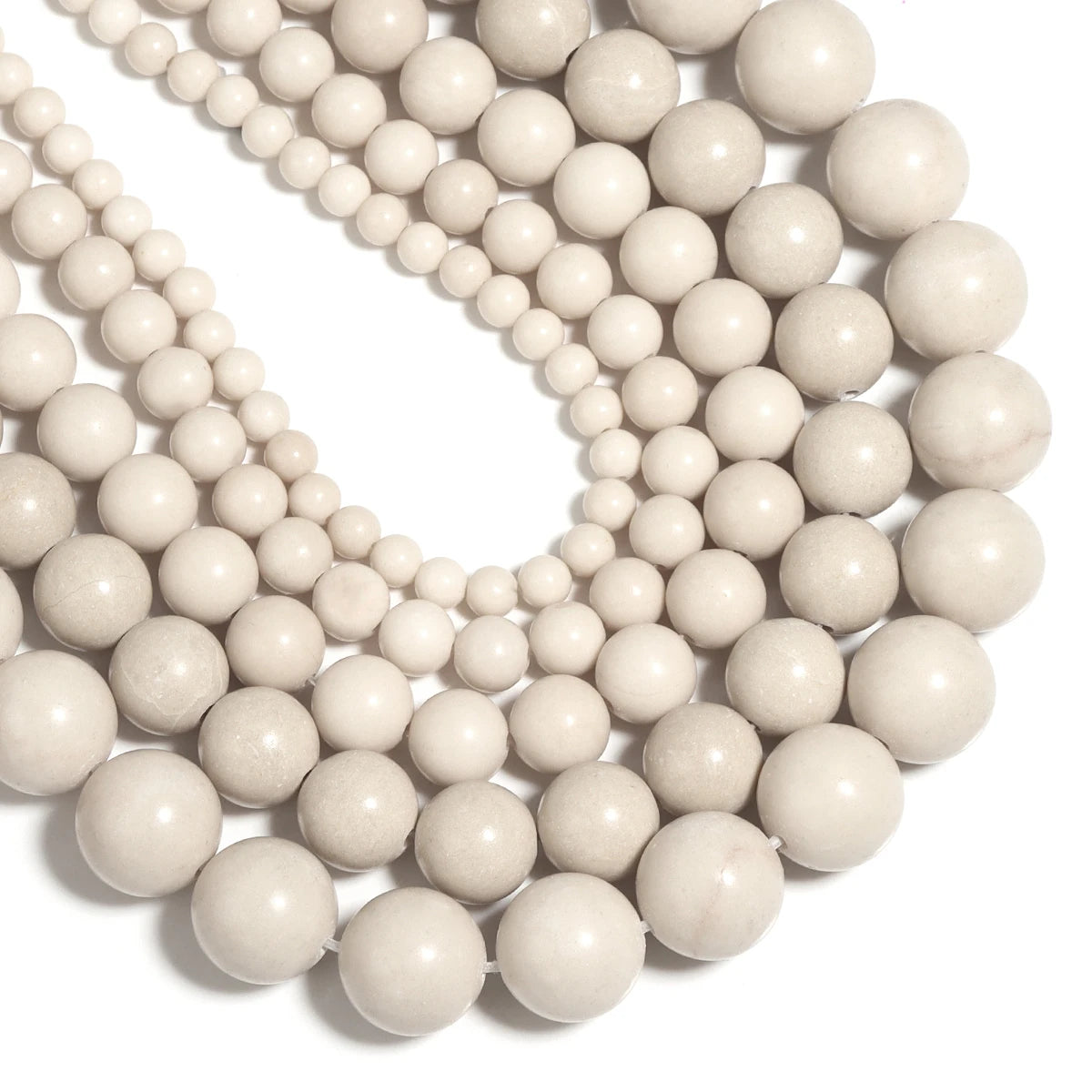 1 Strand/Lot Beige Matte Ancient Stone Natural Stone Round Loose Beads For Jewelry Making Charm DIY Accessories 4/6/8/10/12mm