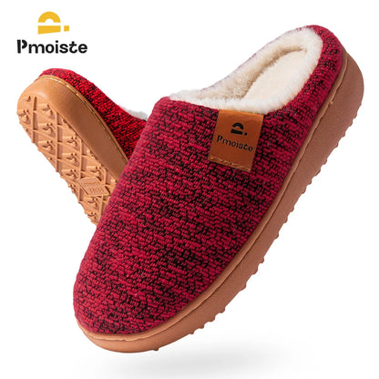 Winter Women's Slippers TPR Sole anti Slip Soft Knit Home Shoes Comfortable and Warm Indoor Casual Shoes