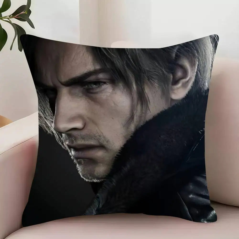 R-Resident Evil Game R-Requiem Leon  Pillow Case Decor Protective Covers Comfortable soft for Sofa Living Room Home office