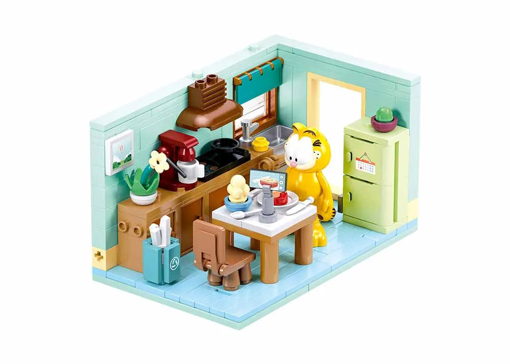 SLUBAN Classic Comic Garfield Model Odie Pooky Cat Building Blocks Anime Movies Sets Dolls Brick Assemble Childrens Toys Gifts