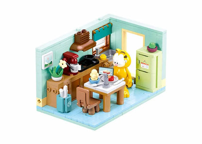 SLUBAN Classic Comic Garfield Model Odie Pooky Cat Building Blocks Anime Movies Sets Dolls Brick Assemble Childrens Toys Gifts