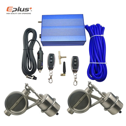 EPLUS Universal Car Exhaust Pipe System Control Valve dampers Vacuum Controller Device Remote Controller Switch 51 63 76MM Blue