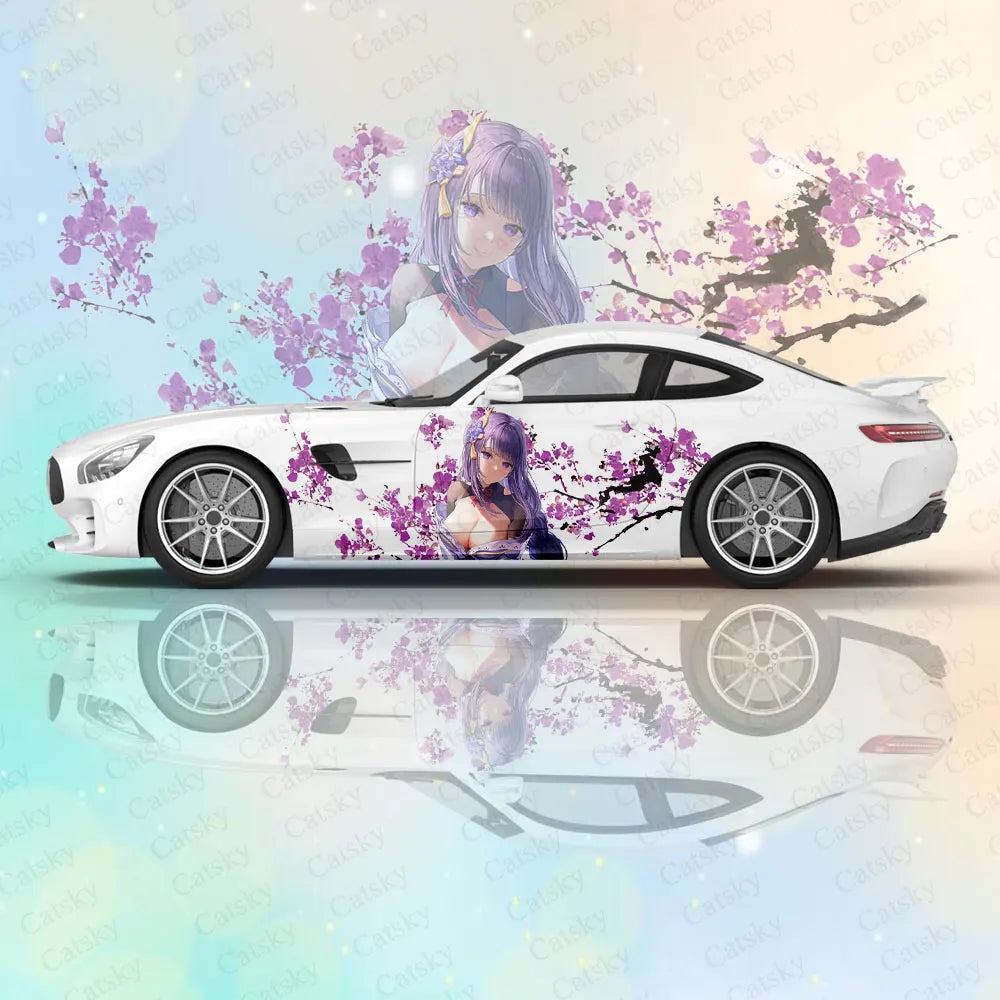 Genshin Impact Raiden Shogun Anime Car Body Stickers Anime Itasha Car ...