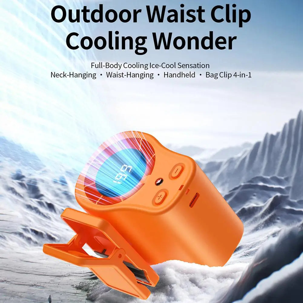 Car Fan USB Rechargeable Portable Clip-on Desk Fan LED Display 360° Rotation Quiet Powerful Airflow for Camping Travel Office