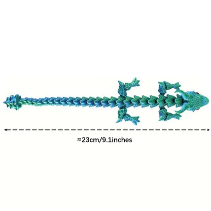 1pc Charming 3D Printed Double-Horned Dragon Figurine with Random Eyes - Ideal for Car Ornament, Home & Car Decor, Living Room
