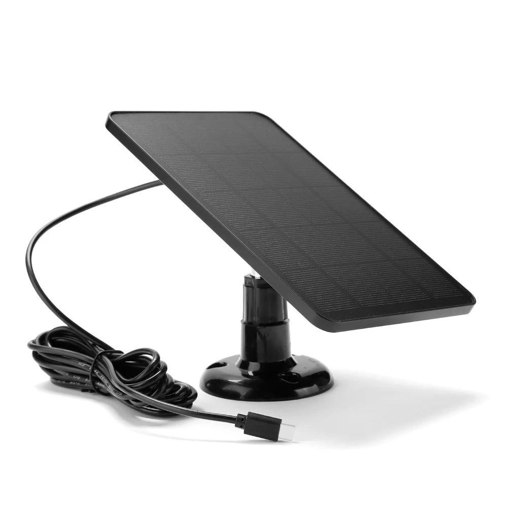 10W 5V Solar Panel 2in1 Micro USB+Type-C Solar Panels Outdoor Solar Cells Chargerfor Security Camera/Small Home Light System