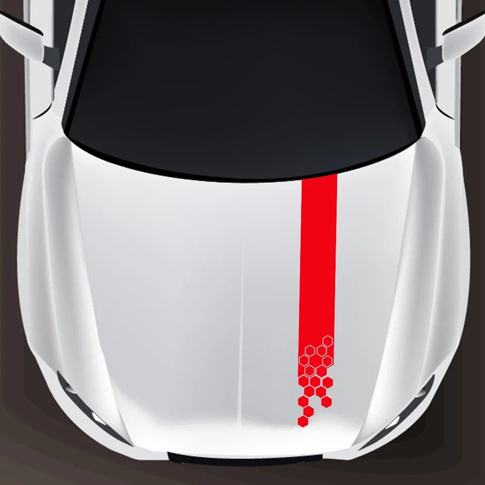 Honeycomb Car Hood Bonnet Sticker Racing Style Vinyl Decal For Audi Volvo Tesla Skoda BMW Volkswagen Smart Seat Auto Accessories