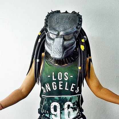 Alien Hunter Mask Iron Blood Warrior Mask Terror Latex Headset Halloween Masks Alien Monster Hunter Cosplay Masque Alien Warrior