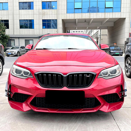 Front Bumper Side Air Vent Trims Car Intake Frame Cover Spoiler Canards Splitter For BMW 2 Series M2 F87 2016-2021 Coupe 2 Door