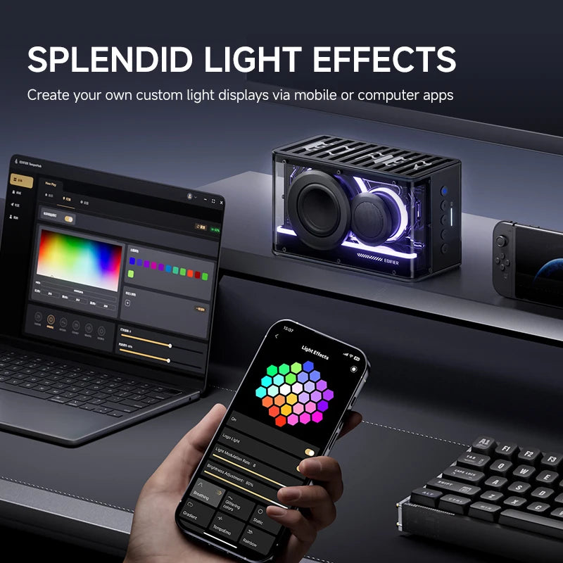 Edifier QD25 Bluetooth Speaker Tabletop Sound Box Hi-Res Audio Bluetooth 6.0 TWS Stereo 25W Output