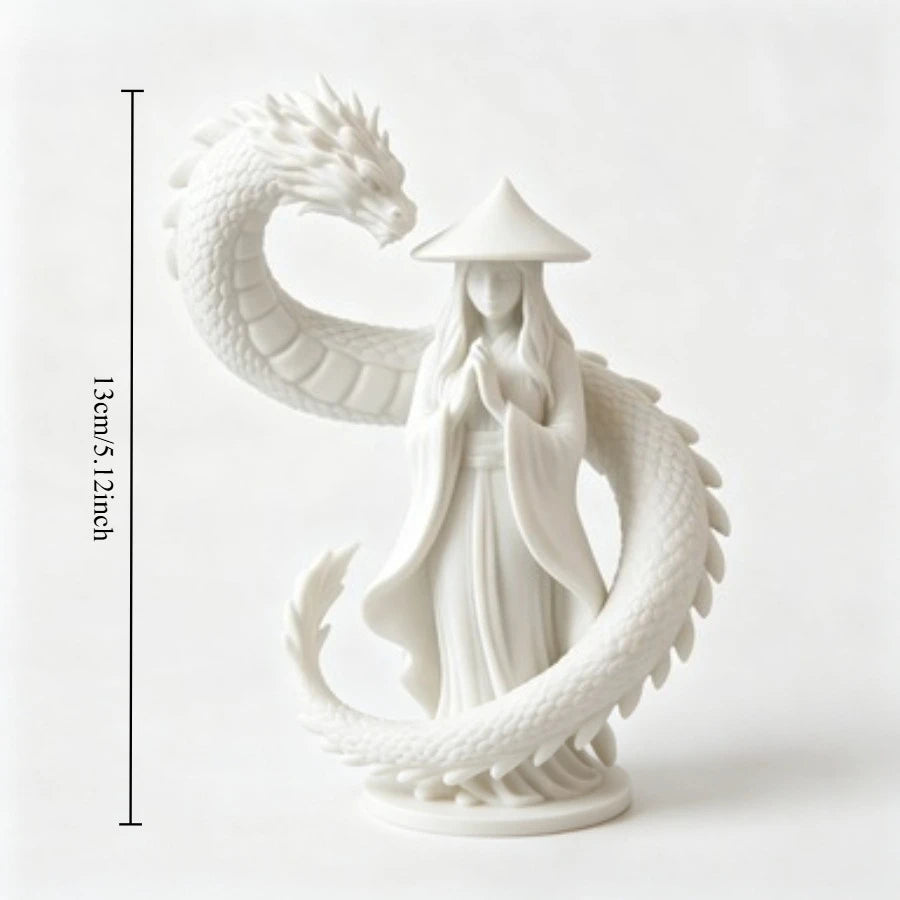 Oriental Dragon Guardian Statue Prayer Statue Traditional Oriental Dragon Sculpture Zen Tea Room Desktop Decoration Art Gift