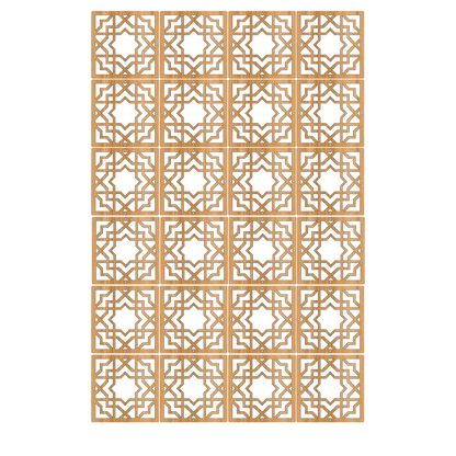 10pcs Room Hanging Screen Partition Guest Room Divider Panel wooden color Living Room Office Simple Chinese Hollowing Screen