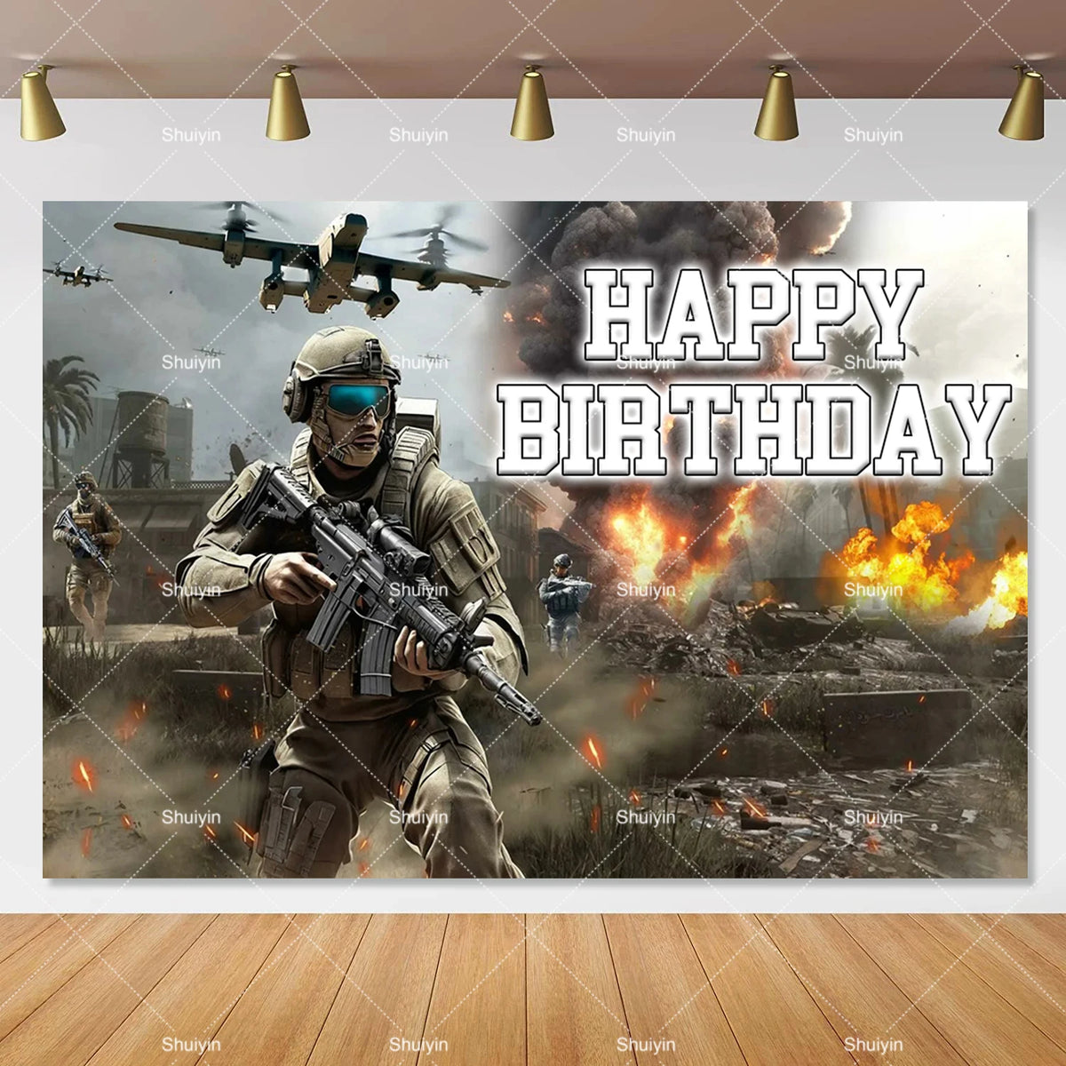 Call of Duty Theme Backdrop Kids Birthday Decorations Party Supplies Banner Poster Stimulating Game Boys Favor Gifts Photo Props