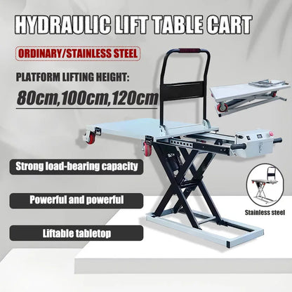 New 300KG Electric Hydraulic Lithium Battery Lifting Platform Cart Suitable for Small Truck Van Lifting Table Small Lifting Tabl