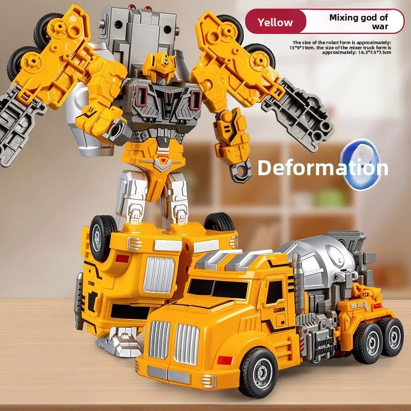 Boy Mecha Model Engineering Mixer Transformed into Robot Children's Deformation Toys Birthday Gift