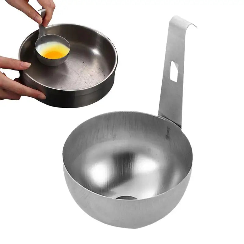Egg Poacher Stainless Steel Egg Poacher Nonstick Egg Boiling Heating Mold with Hanger Hook Kitchen Steaming Gadgets Tools