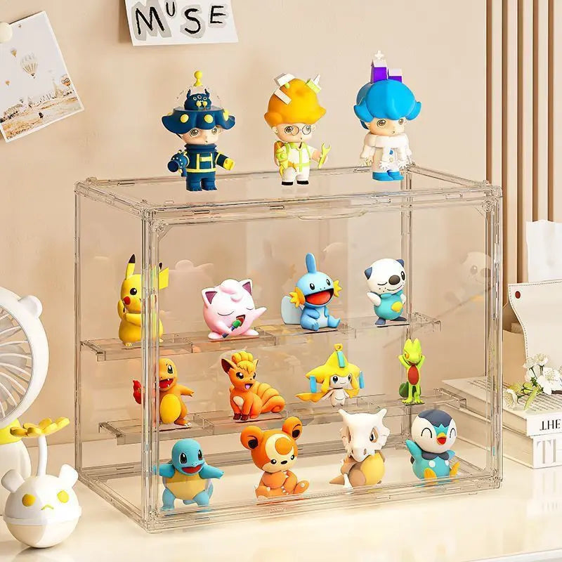 1pc Three Layer Acrylic Display Rack, Blind Box Storage Box,Llarge Capacity Dustproof,For POP MART,Doll,Handmade,Anime,Car Model