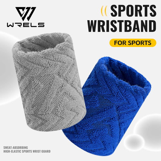 WRELS Sweatbands Wristbands Absorbent Breathable Quick Dry Elastic Soft Tennis Basketball Gym Fitness Training Sports Wrist Band