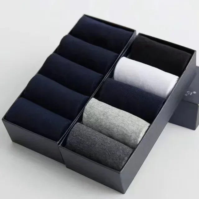 20Pcs/Lot Men's Pure Cotton Socks Plus Size Solid Color Casual Office Business Long Socks Breathable Soft Men's Socks EU39-48