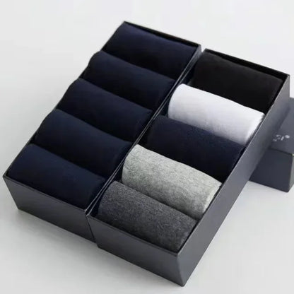 20Pcs/Lot Men's Pure Cotton Socks Plus Size Solid Color Casual Office Business Long Socks Breathable Soft Men's Socks EU39-48
