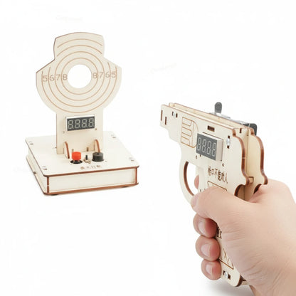 STEM DIY Wooden Target Shooting Game Kit Interactive Building Toys for Kids Educational Science Experiment Crafts Set