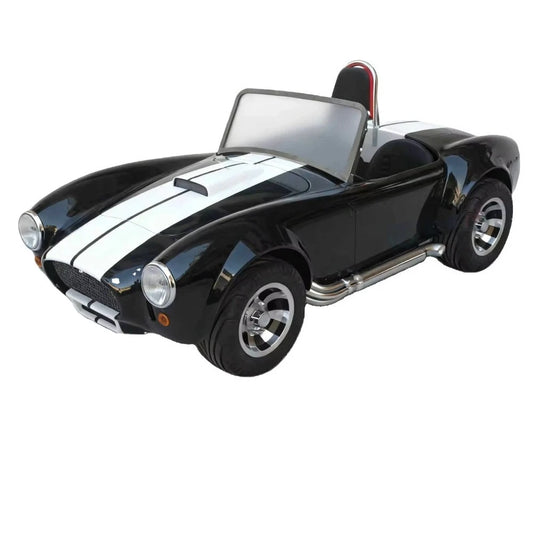 Vintage Electric Mini Car Classic Black Cobra Style 2 Seater Sightseeing Vehicle for Resort Park