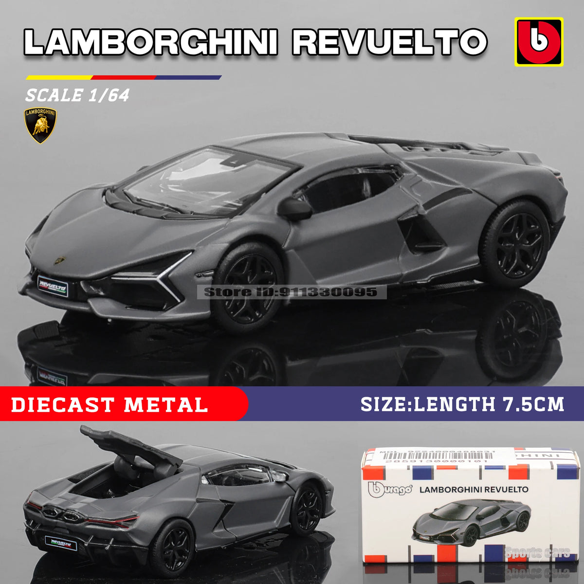Bburago 1:64 Porsche 911 GT2 RS LAMBORGHINI sian fkp 37 Mustang GT500 Car Model Collection Kids Xmas Gift Toys for Boys Ferrari