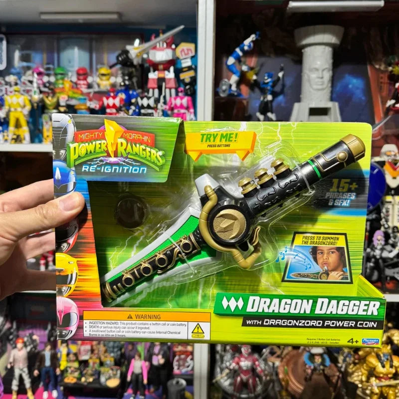 In Stock Playmates Mighty Morphin Power Rangers Re-Ignition Blade Blaster Dragon Knife Sound Effect Accessories Doll Toy Gift