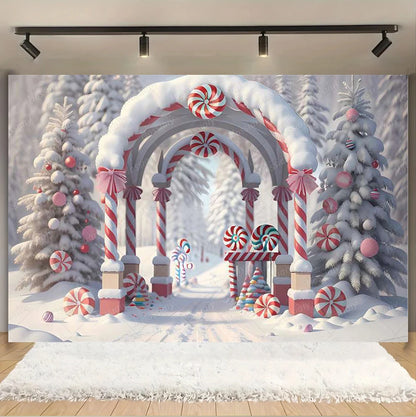 Christmas Glitter Photography Backdrop Street Xmas Gifts Pine Tree Family Portrait Festival Party Studio Photo Background Banner