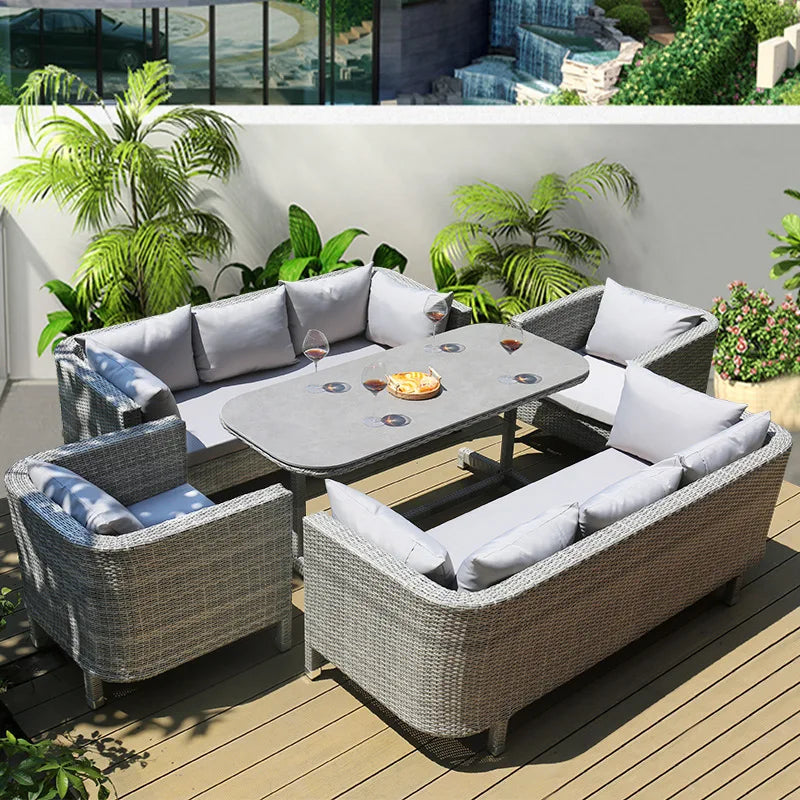 Outdoor Sofa Leisure Set, Garden Terrace Chair, Courtyard Balcony Double , -Woven Outdoor Imitation Rattan Sofa